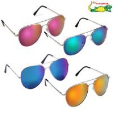 Deals, Discounts & Offers on Sunglasses & Eyewear Accessories - Elligator Unisex Combo Of Reflected Sunglasses (Pack Of 4)