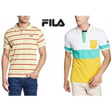 Deals, Discounts & Offers on Men Clothing - Fila Men's T-Shirts & Accessories at Minimum 50% Off + Rs. 150 cashback From Rs. 94
