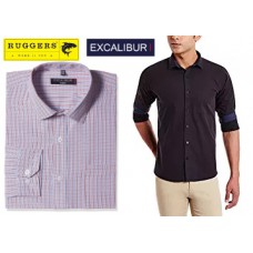 Deals, Discounts & Offers on Men Clothing -  Excalibur & Ruggers Shirts at FLAT 60% OFF + Rs. 150 Cashback, Start Rs. 299