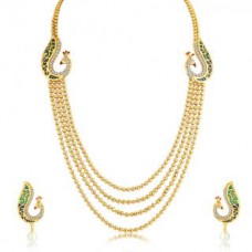Deals, Discounts & Offers on Earings and Necklace - Flat 84% off on Sukkhi Gold Plated Gold Alloy Necklace Set for Women