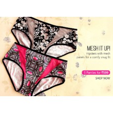 Deals, Discounts & Offers on Women Clothing - 5 Panties for Rs.599