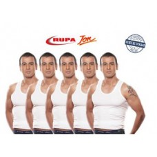 Deals, Discounts & Offers on Men Clothing - Rupa Jon White Sleeveless Men's Cotton Vests- Pack of 5 at Just Rs. 199