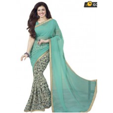 Deals, Discounts & Offers on Women Clothing - Rubeez Saree Designer Multicoloured Chiffon Saree