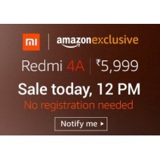 Deals, Discounts & Offers on Mobiles - [Sale at 12P.M.] :Redmi 4A +10% Cashback