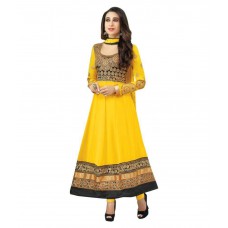 Deals, Discounts & Offers on Women Clothing - Flat 76% off on Reya Yellow Georgette Anarkali Semi-Stitched Suit