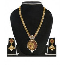 Deals, Discounts & Offers on Earings and Necklace - Flat 82% off on Zaveri Pearls Non-Precious Metal Pendant Necklace