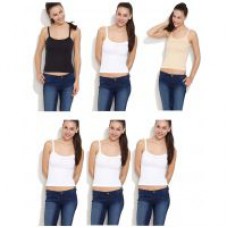 Deals, Discounts & Offers on Women Clothing - College Girl Cotton Camisoles For Women - Pack Of 3 at Just Rs. 199