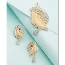 Deals, Discounts & Offers on Earings and Necklace - CZ Studded Classy Designer Pendant Set Without Chain