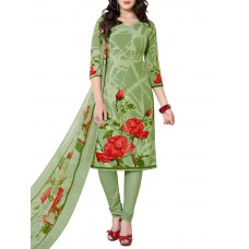 Deals, Discounts & Offers on Women Clothing - Green Crepe Unstitched Suit