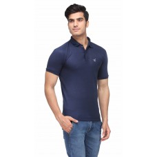 Deals, Discounts & Offers on Men Clothing - Rico Sordi Blue Polyester T-Shirt Just Rs. 125
