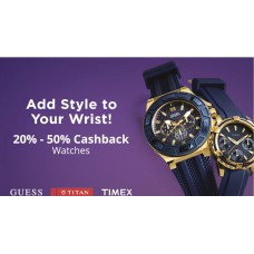 Deals, Discounts & Offers on Watches & Wallets - Flat 20%-50% Cashback Offer For Wrist Watches