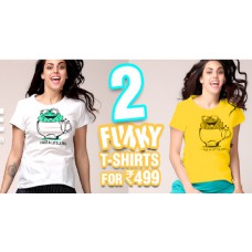 Deals, Discounts & Offers on Women Clothing - 2 Tees @ Rs 499