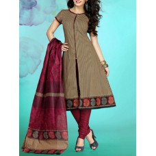 Deals, Discounts & Offers on Women Clothing - Flat 48% off on Beige Cotton Unstiched Suits Dress Material