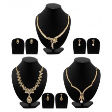 Deals, Discounts & Offers on Earings and Necklace - Flat 85% off on Voylla Golden Alloy Necklace Set Combo