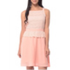 Deals, Discounts & Offers on Women Clothing -  Pink Polyester Aline Dress offer