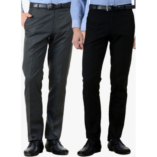 Buy online Multi Colored Cotton Formal Trouser (set Of 2) from Bottom Wear  for Men by American-elm for ₹899 at 58% off | 2024 Limeroad.com