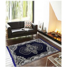 Deals, Discounts & Offers on Home Decor & Festive Needs - Home Castle Blue Cotton Schenelle Carpet Floral