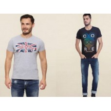 Deals, Discounts & Offers on Men Clothing - Jack&Jones , Pepe Jeans T-shirts Minimum 50-70% Off Starting From Rs. 449