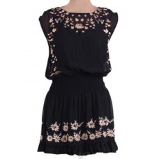 Deals, Discounts & Offers on Women - Flat 65% offer on  Black Floral Embroidered Dress