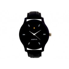 Deals, Discounts & Offers on Watches & Handbag - Golden Bell Round Dail Black Leather Men at Flat 82% Off