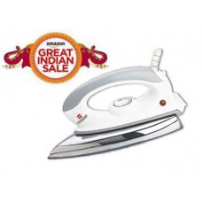 Deals, Discounts & Offers on Home Appliances - Price Dropped - Get Cello Plug N Press 300 750-Watt Iron (White/Grey) at Flat 63% Off