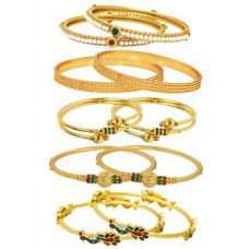 Deals, Discounts & Offers on Earings and Necklace - Jewels Galaxy Gold Plated Multicolor Alloy Bangles For Women