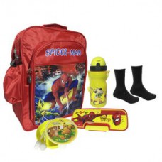 Deals, Discounts & Offers on Accessories - Bagther Multicolor School Bag With Lunch Box Pencil Box Socks and Water Bottle (Combo of 5)