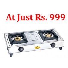 Deals, Discounts & Offers on Kitchen Containers - Bajaj Popular Eco 2 Stainless Steel 2-Burners Gas Stove at Just Rs. 999 + FREE Shipping