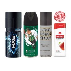 Deals, Discounts & Offers on Personal Care Appliances - Axe, NBA, One Man Show Deos + Joy Skin Fruits Moisturising Lotion at Just Rs. 319