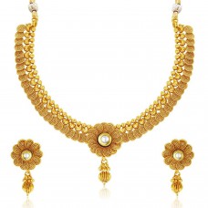Deals, Discounts & Offers on Earings and Necklace - Sukkhi Eye-Catchy Jalebi Design Gold Plated Necklace Set For Women
