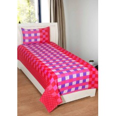 Deals, Discounts & Offers on Home Appliances - Zesture Cotton Checkered Single Bedsheet  (1 Single Bedsheet with 1 Pillow Cover, Multicolor)