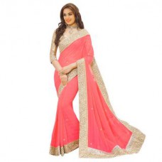 Deals, Discounts & Offers on Women Clothing - Leeps Prints Multicolor Georgette Plain Saree With Blouse
