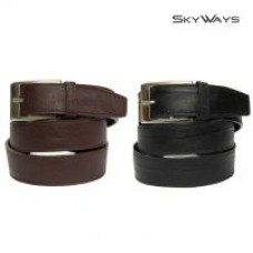 Deals, Discounts & Offers on Men - Skyways Black Brown Belt Combo (BLM-1-BLK+BRN)