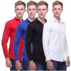 Deals, Discounts & Offers on Men Clothing - Red Code Full Sleeves Cut Away Casual Shirts For Men (pack of 4)