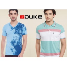 Deals, Discounts & Offers on Men Clothing - Flat 50% - 70% Off On Duke T-shirt Starting From Rs.266 + Free Shipping