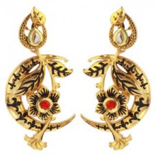 Deals, Discounts & Offers on Earings and Necklace - 14Fashions Gold Maroon Ethnic Dangle Earrings-1307315