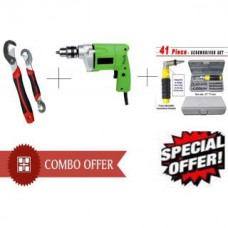 Deals, Discounts & Offers on Home & Kitchen - GBT 10mm Drill Machine With Snap N Grip Wrench Set And 41 Pcs Tool Kit Set - DRL41SN