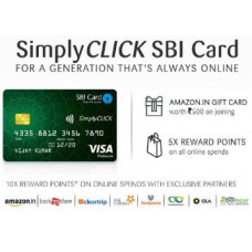 Deals, Discounts & Offers on Bank Loan - Apply For SBI Simply CLICK Card; Get FREE Amazon Gift Voucher worth Rs.500 as Welcome Gift