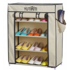 Deals, Discounts & Offers on Furniture - YUTIRITI Fancy 4 Layer Cream Waterproof Fabric Shoe Rack Cabinate at Just Rs. 849
