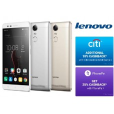 Deals, Discounts & Offers on Mobiles - (Last Day):- Lenovo Vibe K5 Note Series at Flat Rs. 2000 Off + 10% Cashback + FREE Shipping
