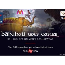 Deals, Discounts & Offers on Men Clothing - Bahubali Goes Casual : Get 30-70% Off On Men's Casualwear