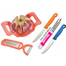 Deals, Discounts & Offers on Kitchen Containers - Apple Cutter+ 2 in 1 Grater and Peelar+ Set of 2 Knife + Peelar at Just Rs. 99 + Free Shipping