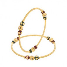Deals, Discounts & Offers on Bangles - The Luxor Gold Plated Designer Beads Studded Bangles BG-2021