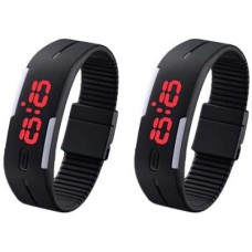 Deals, Discounts & Offers on Men - Flat 90% offer on 3wish Led Rubber Magnet 2 Set Of Digital Watch