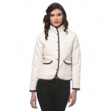 Deals, Discounts & Offers on Women Clothing - Purys GhostWhite Buttoned Quilted Jackets