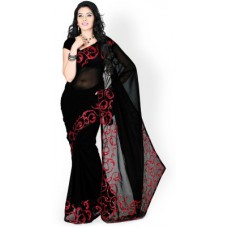 Deals, Discounts & Offers on Women Clothing - Janasya Self Design Fashion Georgette Sari