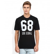 Deals, Discounts & Offers on Men Clothing - Sisley Black Printed T-Shirt