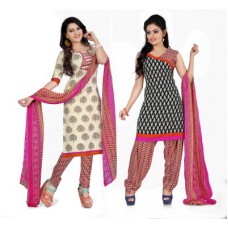 Deals, Discounts & Offers on Women Clothing - Khoobee Crepe Self Design, Printed Salwar Suit Dupatta Material