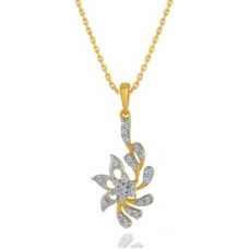 Deals, Discounts & Offers on Earings and Necklace - Shuddhi Designer 14K Yellow Gold 14K Diamond Gold Pendant