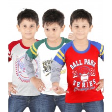 Deals, Discounts & Offers on Baby & Kids - Radcart Multicolour Cotton T-shirt - Set Of 3